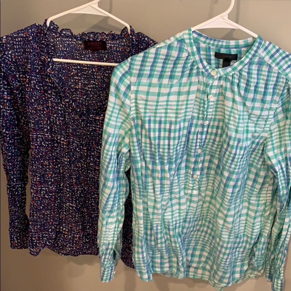 Two jcrew 1/2 button downs